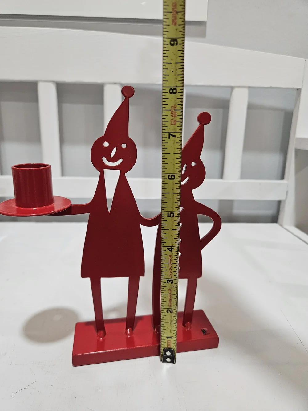 Bengt & Lotta Red Metal Santa Couple Candle Holder, Sweden - Picture 7 of 7